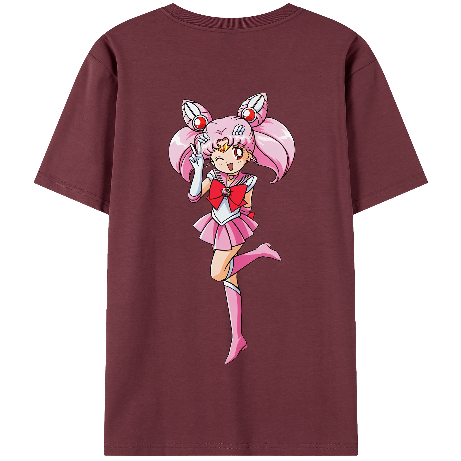 （画像用） 美少女戦士セーラームーン ちびうさ Sailor Moon Chibiusa Tsukino Usagi Small Lady Serenity 綿100％半袖Tシャツ（背面プリント）